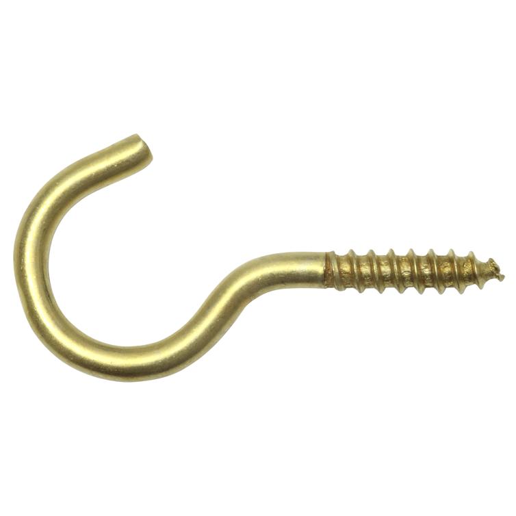 schraubhaken gebogen messing 2,6x30/10mm