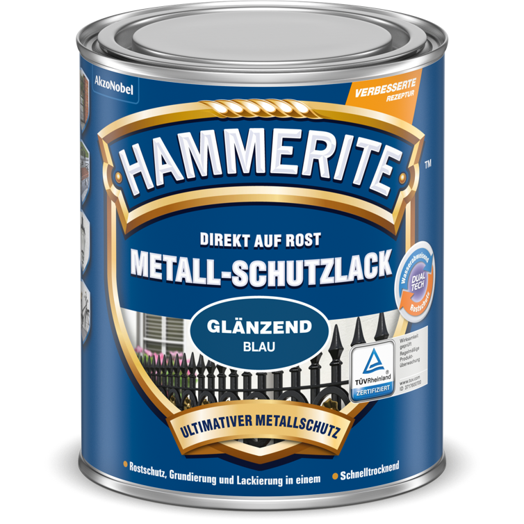 met.schutzlack blau glzd. 750ml