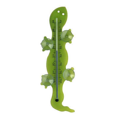 thermometer gecko fürs fenster grün