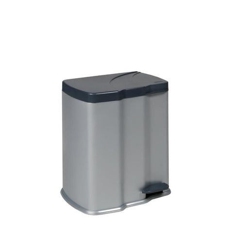 treteimer gunnar 7l+15l silber/anthrazit