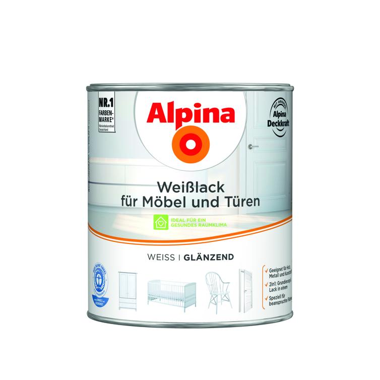 weißlack f.möbel & türen glänzend 2l